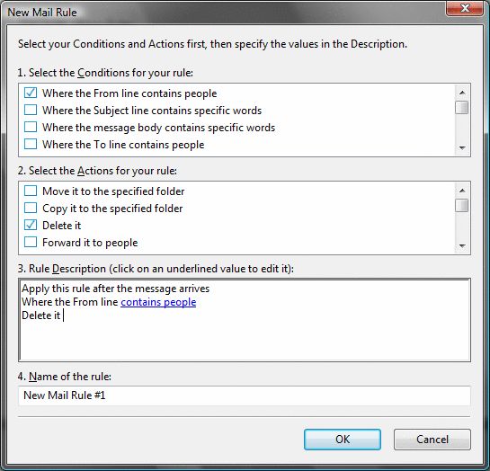 Setting mail rules - Windows Mail - 3