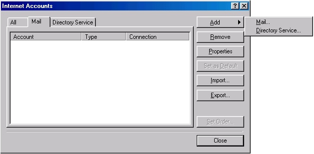 Outlook 2000 account creation - 2