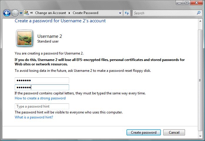Creating user accounts in Windows Vista - 6