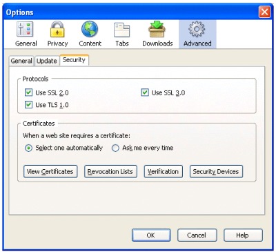 Firefox - managing certificates 3