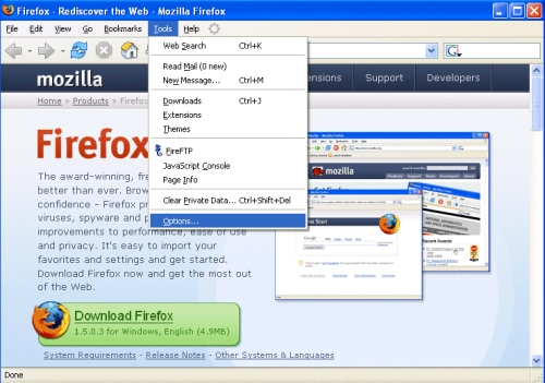 Firefox - checking settings - 1