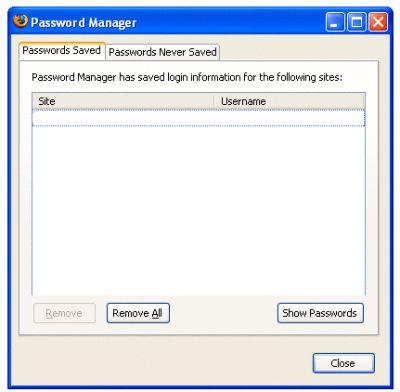Firefox managing your passwords 4