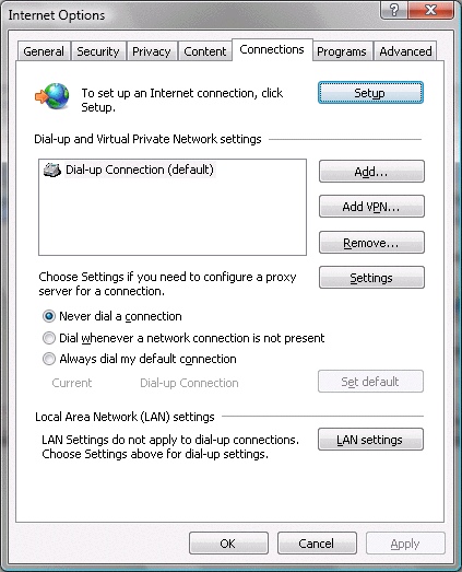 Check Setting Internet Explorer 7 - 6