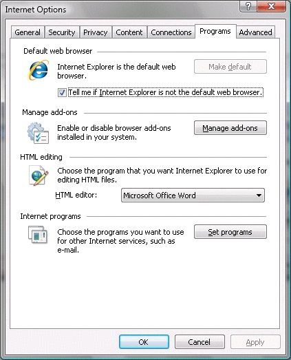 Check Setting Internet Explorer 7 - 7