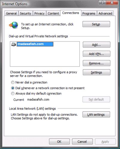 IE7 - Connection Settings - 2