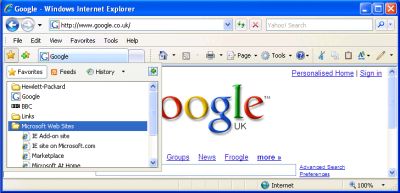 IE - Favorites, feeds and history - 1