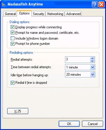 checking connection settings - Anytime with XP 4
