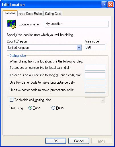 Check modem settings XP 3