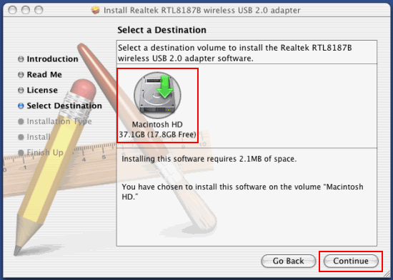 Choose Installation Drive